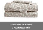 Eddie Bauer - King Sheets, Cotton Flannel Bedding Set, Brushed For Extra Softness, Cozy Home Decor (Little Creek Pine Cone Beige, King)