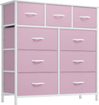 YITAHOME Dresser for Bedroom with 9 Drawers, Closet Dresser & Chest of Drawers for Living Room, Closets - Sturdy Steel Frame, Wooden Top & Easy Pull Fabric Bins