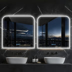 LED Bathroom Mirror, 36"x 36" LED Mirror with Lights for Bathroom, Lighted Vanity Mirrors for Wall, Anti-Fog, Dimmable, Tempered Glass, Memory Function, 3 Colors, Safe Use (White)
