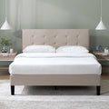 ZINUS Ibidun Upholstered Platform Bed Frame, Mattress Foundation, Wood Slat Support, No Box Spring Needed, Eco Friendly WonderBox (TM), Easy Assembly, Soft Beige, Queen