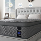 Twin Hybrid Mattress, 10 Inch Medium Mattress Euro Top for Back & Lumbar Support, Individual Pocket Spring Bed for Motion Isolation & Pressure Relief