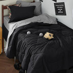 Bedsure Twin XL Comforter Set - 5 Pieces Reversible Black Bedding, Twin XL Size Bed Set for All Seasons, Bed in a Bag with Down Alternative Comforter, Sheets, Pillowcase & Sham
