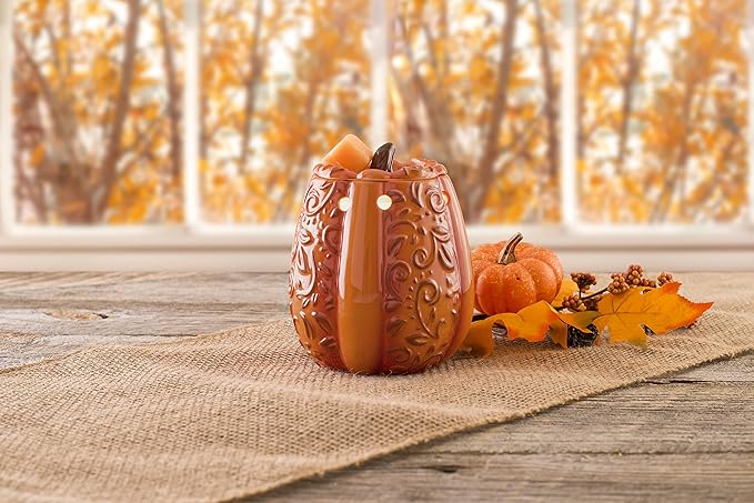 Scentsationals Wax Melt Warmer, for Scented Wax Melts - Autumn Collection Swirly Pumpkin - Fragrance Cubes and Tarts