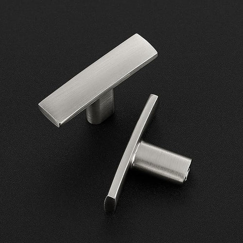 25 Pack Silver Cabinet Knobs - Curved Cabinet Pulls Brushed Nickel Knobs for Kitchen Cabinet Drawer Solid Dresser Knobs for Cabinet Hardware 1-3/4in Length Single Hole