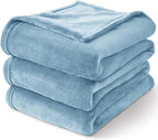 BEDELITE Fleece Blanket Washed Blue Throw Blankets for Couch & Bed, 300GSM Luxury Plush Cozy Fuzzy Blanket 50" x 60", Super Soft Warm Lightweight Throw Blanket for Travel Camping