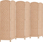 Rose Home Fashion 6 ft Tall Room Divider, Room Dividers and Folding Privacy Screens, 15.7in Privacy Screen 6 Panel Partition Temporary Wall Separation for Private, Natural