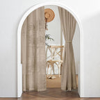RYB HOME Natural Linen Curtains 84 Inch Length, Light Filtering Home Decor 2 Panels Set for Living Room Bedroom, Vertical Soft Window Treatments for Kitchen Kids Room, Khaki, W 34 x L 84 inches