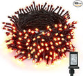 ODEETRONIC Orange Halloween Lights, 98.42ft 300 LED Orange Lights, 8 Mode Halloween Light String Connectable, Plug in Twinkle Fairy Light Waterproof for Indoor Outdoor Holiday Party Home Tree Decor
