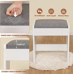 usikey 43.5in Large Vanity Desk with Mirror and 10 LED Lights, Makeup Vanity Table with Lights and 5 Drawers, White Vanity Table Vanity Set with Storage Shelves and Stool for Women Girls, White
