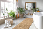 Custom Length Cut to Size Tribal Ethnic Southwestern Inspired Hallway Runner Rug, Non Slip Rubber Backed, 31 inch Wide X Customized Length, Inca Tan, 31 inch X 4 feet, Doormat Size