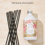 M&SENSE Reed Diffuser Oil Refill, 16.9oz (500ml) with 10 Hollow Reed Sticks, Garden Party Scent Home Fragrance, Scented Oil Refills, Natural Essential Oils for Diffusers, Décor for Home Spa & Office