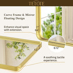 TETOTE Brushed Gold Bathroom Mirror 30 x 30 Gold Metal Framed Bathroom Mirror, Tempered Glass, Modern Farmhouse Wall Mounted Mirror for Decorative(Horizontal/Vertical)