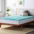Linenspa 2 Inch Convoluted Gel Swirl Memory Foam Mattress Topper - Promotes Airflow - Relieves Pressure Points - King