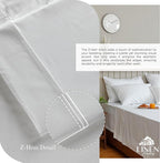 Linen Home 100% Cotton Percale Sheets Twin Size, White, Deep Pocket, 3 Pieces Set - 1 Flat, 1 Deep Pocket Fitted Sheet and 1 Pillowcase, Crisp Cool and Strong Bed Linen