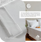 Linen Home 100% Cotton Percale Sheets Twin XL Size, White, Deep Pocket, 3 Pieces Set - 1 Flat, 1 Deep Pocket Fitted Sheet and 1 Pillowcase, Crisp Cool and Strong Bed Linen