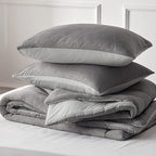 Bedsure King Comforter Set - Cooling and Warm Bed Set, Light Grey Reversible Bedding for All Season, 3 Pieces, 1 King Size Comforter (102"x90") and 2 Pillow Cases (20"x36")