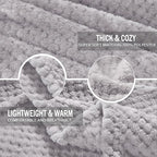 Exclusivo Mezcla Fleece Bed Blanket Twin Size, Super Soft and Warm Blankets for Couch, Sofa and Bed Waffle Textured, Cozy, Fuzzy and Lightweight (Light Grey, 60x80 inches)