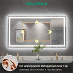 TokeShimi 24x30 LED Bathroom Mirror with Lights,Front Lit + Backlit,Anti-Fog LED Mirror for Bathroom,Stepless Dimmable 3-Color Light,Tempered Glass,Memory,UL Listed,Waterproof