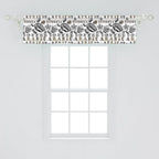 Ambesonne Modern Window Valance, Coffee Beans with Ornamental Words Ethiopians Pattern, Curtain Valance for Kitchen Bedroom Decor with Rod Pocket, 54" X 12", Sand Brown Black