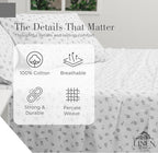 Linen Home 100% Cotton Printed Percale Sheets California King Size, Deep Pocket, 4 Pieces Set - 1 Flat, 1 Deep Pocket Fitted Sheet and 2 Pillowcases, Crisp Cool Bed Linen, Grey Silhouette Floral