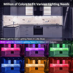 6 Pcs RGB Under Cabinet Lights Kit, Smart App and Remote Control Under Cabinet Lighting, Dimmable Under Counter Lights for Kitchen, Plug in LED Lights Bar for Cabinet, Counter, Workbench, Desk