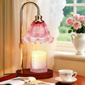 Electric Candle Warmer Lamp with Timer: Adjustable Height & Brightness, Wax Warmer for House Warming Gifts, New Home Room Decor,Birthday Gifts for Mom & Women (Pink)