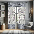 Ambesonne Geometric Floral Window Curtains, Classic Marble Print Ornate Leafy Flowers and Futurist Stripes, Lightweight Decor 2-Panel Set with Rod Pocket, Pair of - 28" x 63", Ceil Blue Laurel Green