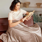 Exclusivo Mezcla Fleece Blanket Queen Size for Bed, Super Soft and Warm, All Season Use, Cozy, Plush, Lightweight, 90x90 Inches, Camel