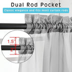 OVZME 2 Panels Grey Sheer Curtains, 84" Length for Bedroom, Elegant Light Filtering Sheer Curtains Window Treatment for Living Room, Each 42" Wx84 L