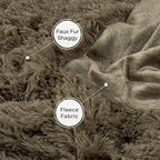 Tuddrom Decorative Extra Soft Faux Fur Blanket Queen Size 80" x 90",Solid Reversible Fuzzy Fluffy Cozy Plush Fleece Comfy Microfiber Fur Blanket for Couch Sofa Bed,Brown