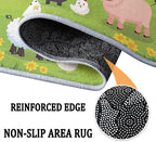 Area Rugs for Living Room 8x10 ft Cartoon Farm Sheep Pig Non Slip Area Rug, Ultra Soft Low-Pile Floor Carpet, Durable Washable Rug for Bedroom, Dining Room, Home Office
