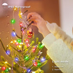 Christmas Multicolor Fairy Lights Battery Operated 2 Pack 16.4Ft 50 LEDs Silver Copper Wire Twinkle Lights for Bedroom Indoor Outdoor Wedding Dorm Parties Holiday Yard Decorations