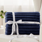 Bedsure GentleSoft Blue Fleece Blanket for Couch - Cozy Soft Blankets for Women, Cute Small Throws for Girls, 90x90 Inches