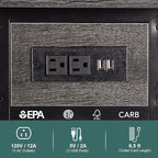 Yoobure End Table with Charging Station, Flip Top Side Table with USB Ports and Outlets, Sofa Couch Table Bedside Table for Living Room Bedroom, Narrow Nightstand with Storage Shelves for Small Space