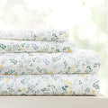 Linen Market Double-Brushed Patterned Microfiber Full Sheet Set 4 Piece – Oeko-TEX Certified Ultra Soft & Wrinkle-Free - 16" Deep Pocket Sheets - Easy Care Full Size - Wildflower Light Blue