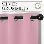 NICETOWN Crystal Pink Room Darkening Curtains for Kitchen, Set of 2, 42 inches Wide by 78 inches Long, Window Treatment Thermal Insulated Solid Grommet Room Darkening Curtains/Drapes for Bedroom