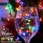 Christmas Fairy Lights Battery Operated-15 Packs 20 LED 6.6FT Silver Wire String Lights Firefly Starry Lights for DIY Custom Wedding Party Table Centerpiece Decoration (Multicolor)