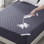 BEDLORE Waterproof Mattress Protector, Queen Size Noiseless Mattress Pad with Deep Pocket 6"-18" Depth, Soft Breathable Bed Mattress Cover Washable for Home, Bedroom, Hotel (Navy Blue)