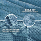 Exclusivo Mezcla Fleece Bed Blanket Twin Size, Super Soft and Warm Blankets for Couch, Sofa and Bed Waffle Textured, Cozy, Fuzzy and Lightweight (Slate Blue, 60x80 inches)