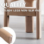 Modern Barrel Dining Chairs Set of 4, Velvet Upholstered Accent Side Chair with Arms Comfy Makeup Vanity Chairs, Dining Living Room Kitchen Chairs, Khaki
