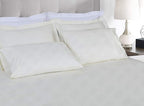 Threadmill Luxury 100% Cotton King Sheets - 800 Thread Count Jacquard Celine Ivory, Better Than Egyptian Cotton,4 Pc Striped Bed Set, Damask Sheets, Fits 16'' Deep Pocket