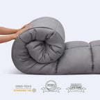 SLEEP ZONE Cooling Mattress Topper Twin Size Quilted Fitted Mattress Pad Cover, Soft Fluffy Down Alternative Pillow Top Bed Topper Deep Pocket 8-21 Inch (Grey, Twin)