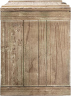 Household Essentials Antiqued Decorative Trunk, Large, Chinese Fir Panel and MDF, Smooth Backing and Metal Hinge Accent, Flat Top and Stay-Open Lid