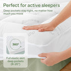 Ultra Soft Twin XL Size Mattress Topper - Viscose Made from Bamboo Pillow Top Mattress Pad for Back Pain Relief - Naturally Cooling for Hot Sleepers, White