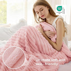 Bedsure GentleSoft Coral Pink Fleece Twin Blanket for Couch - Super Soft Cozy Blankets for Women, Cute Small Blanket for Girls, 60x80 Inches