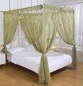 Akiky Canopy for Girls Room Bed Curtains Sheer Curtain for Twin Full Queen Size Bed Drapes,8 Panels Canopies with Light,Room Décor(Full/Queen, Sage Green)