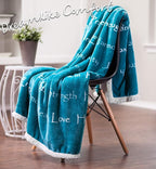 Chanasya Premium Healing Hugs Gift Blanket - for Hope Support Comfort Encouragement Sympathy - Breast Cancer Chemo Surgery Get Well Caring Gift Bed Blanket - Patient Women Men Friend (King) Teal