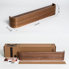 Kazai. Wall-Mounted Coat Rack 'Toke' - Modern Design with Hidden Wall Hooks - Solid Wood Veneer Panel Coat Hanger - Walnut