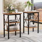 VECELO Modern Nightstands X-Design Side End Table Night Stand with Storage Shelf for Bedroom,Living Room,