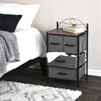 Household Essentials Victorian Style 4-Drawer Storage Organizer Unit, Black and Grey